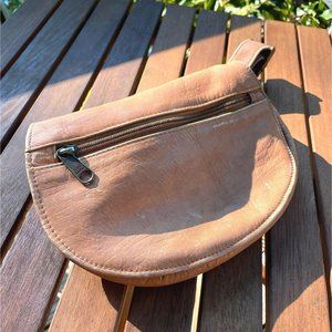 Minimalist Tan Leather Fanny Pack - Green Fields Genuine Cowhide